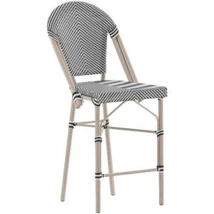 Flash Furniture SDA-AD642107-CS-BLKWH-LTNAT-GG Black/White French Cafe Stool