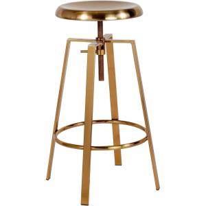 Flash Furniture Toledo Industrial Style Barstool with Swivel Lift Adjustable Height Seat in Gold Finish(Gold)