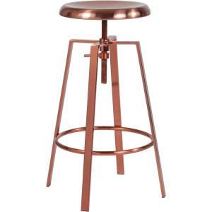 Flash Furniture Toledo Industrial Style Barstool with Swivel Lift Adjustable Height Seat in Gold Finish(Rose Gold)
