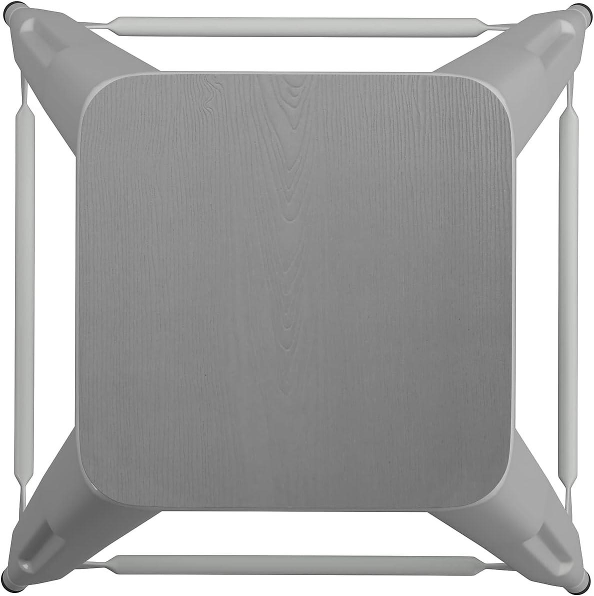 image:imageFlash Furniture Cierra 4 Pack Commercial Indoor Counter Height Stools Silver Galvanized Steel Frame Gray AllWeather Poly Resin Seat 24 High BacklessSilverGray
