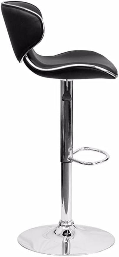image:imageFlash Furniture Devin Contemporary Cozy MidBack Black Vinyl Adjustable Height Barstool with Chrome BaseBlack