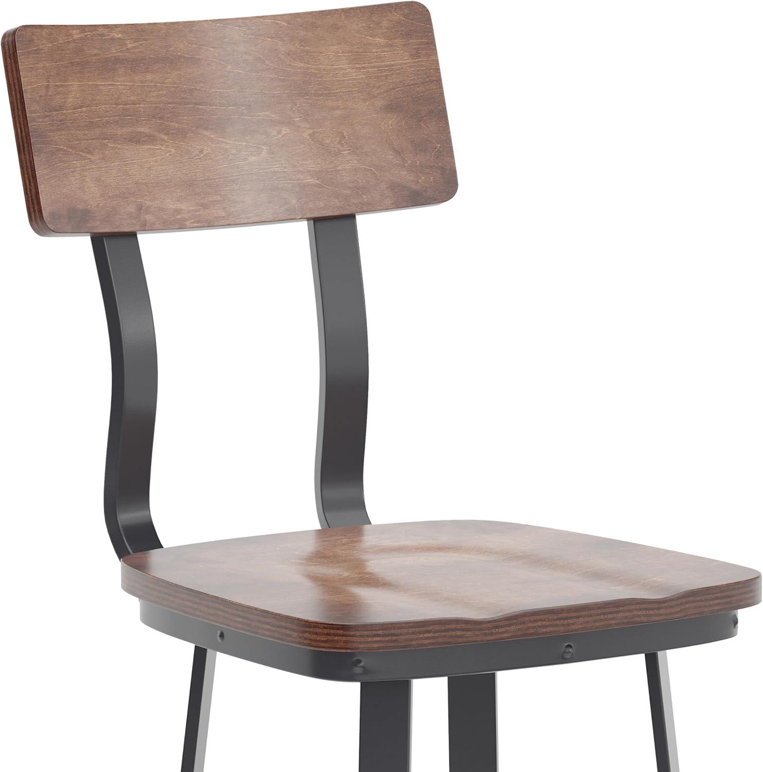 image:imageFlash Furniture Flint Series Commercial Restaurant Barstool Wood SeatBack Powder Coat Frame Antique CopperGrayAntique Copper
