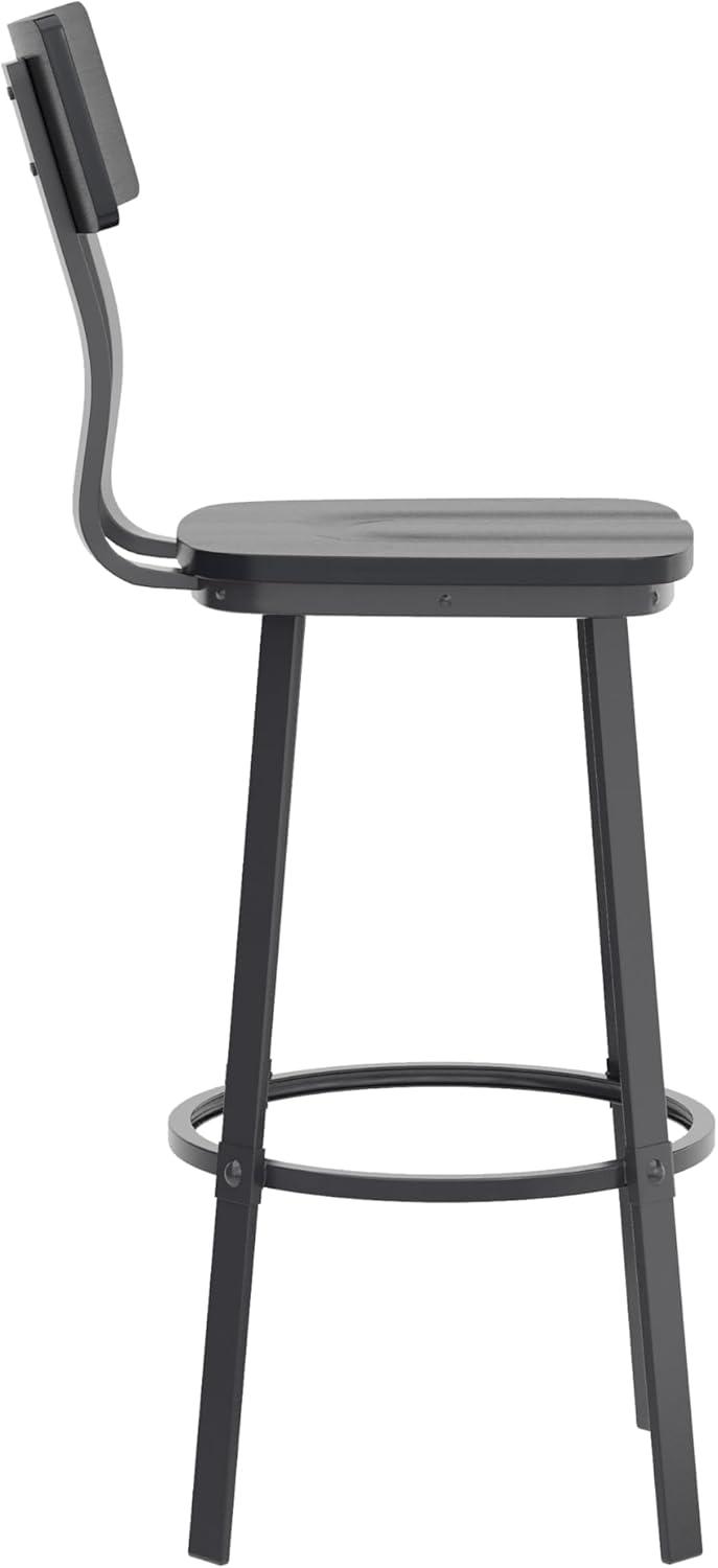 image:imageFlash Furniture Flint Series Commercial Restaurant Barstool Wood SeatBack Powder Coat Frame Antique CopperGrayBlack