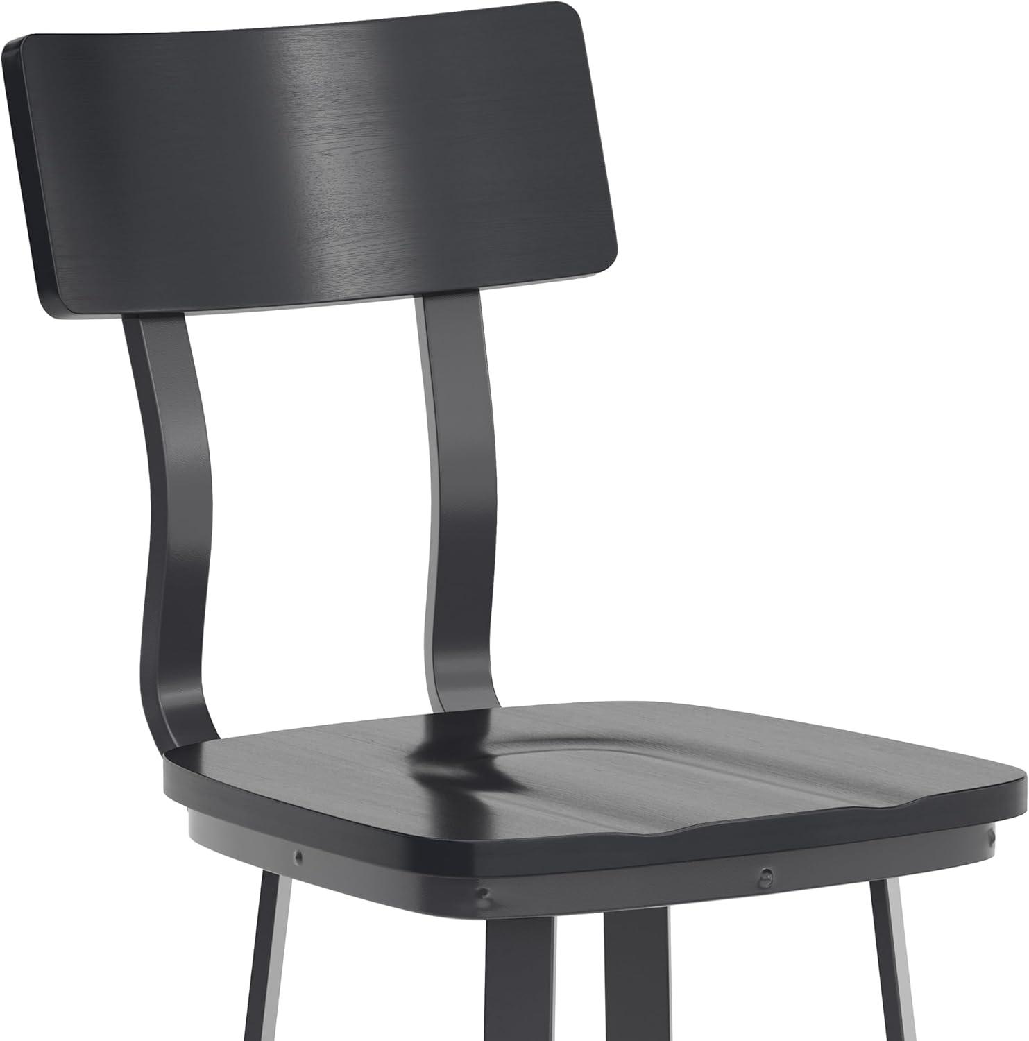 image:imageFlash Furniture Flint Series Commercial Restaurant Barstool Wood SeatBack Powder Coat Frame Antique CopperGrayBlack