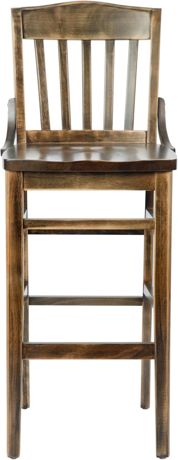 image:imageFlash Furniture HERCULES Series School House Back Walnut Wood Restaurant BarstoolAntique Copper
