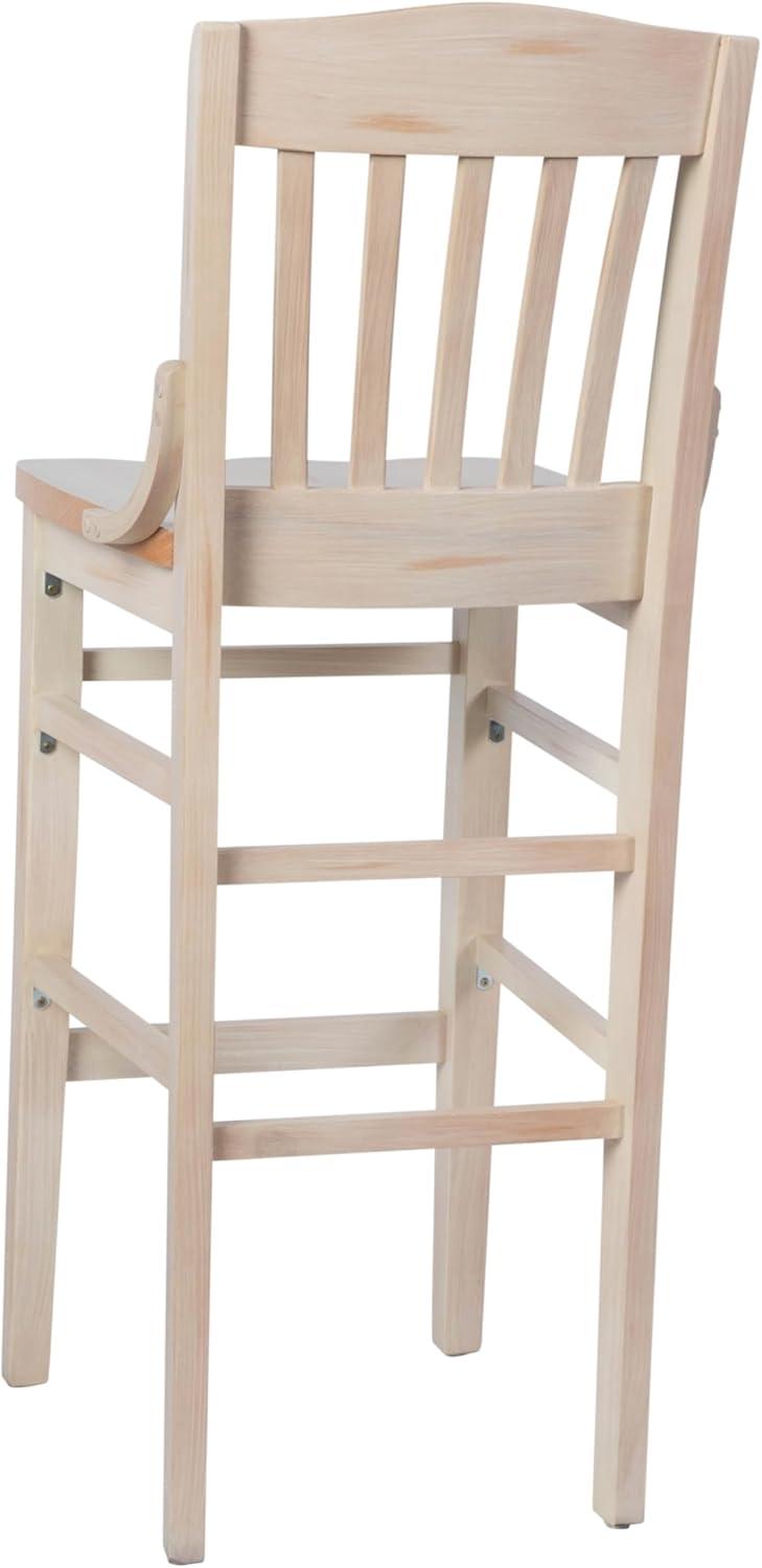 image:imageFlash Furniture HERCULES Series School House Back Walnut Wood Restaurant BarstoolAntique White