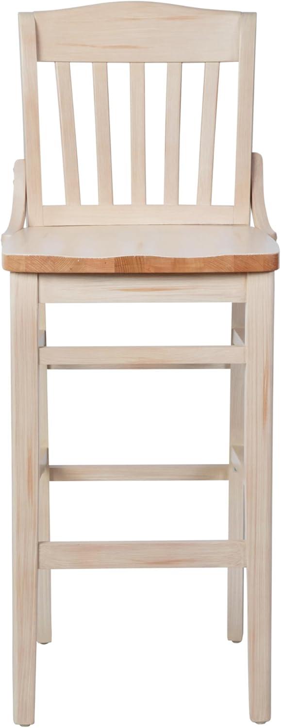 image:imageFlash Furniture HERCULES Series School House Back Walnut Wood Restaurant BarstoolAntique White
