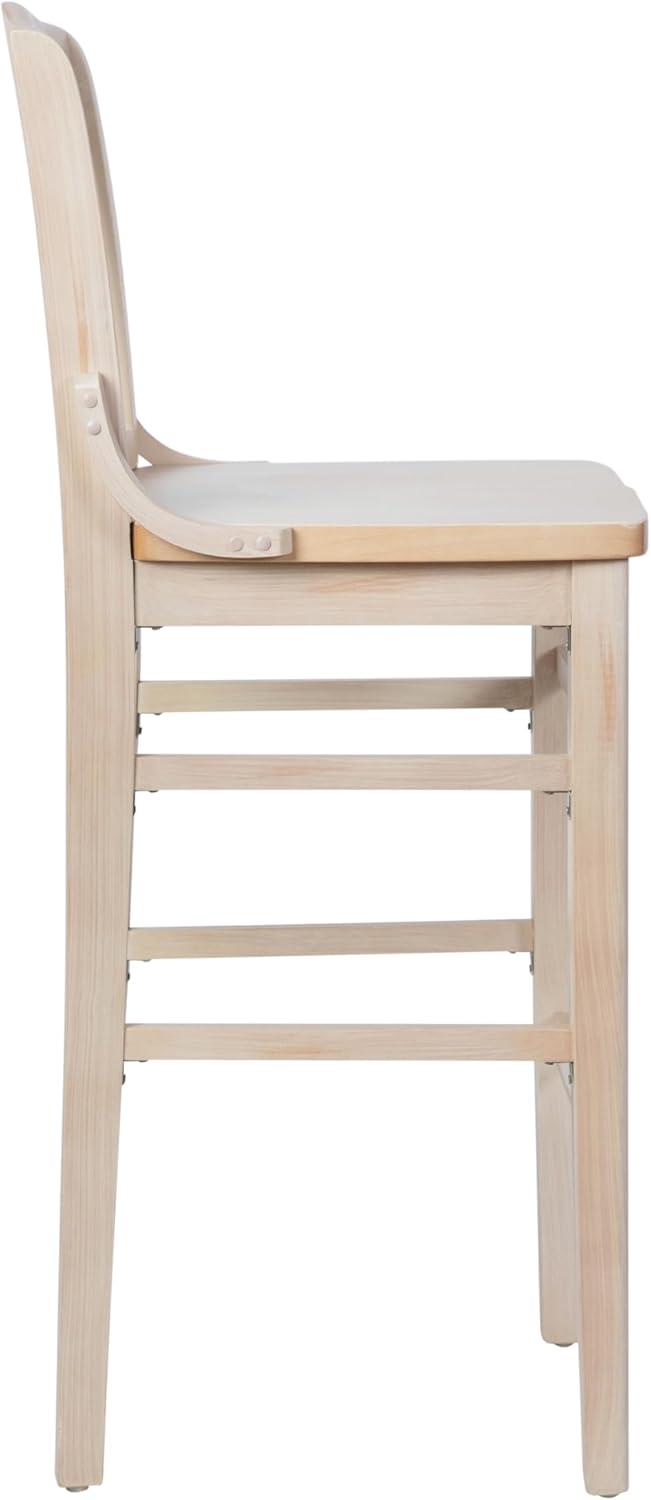 image:imageFlash Furniture HERCULES Series School House Back Walnut Wood Restaurant BarstoolAntique White