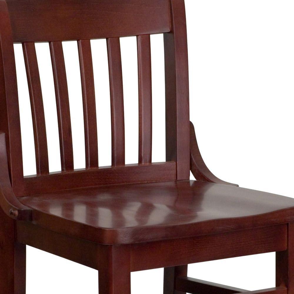 image:imageFlash Furniture HERCULES Series School House Back Walnut Wood Restaurant BarstoolMahogany