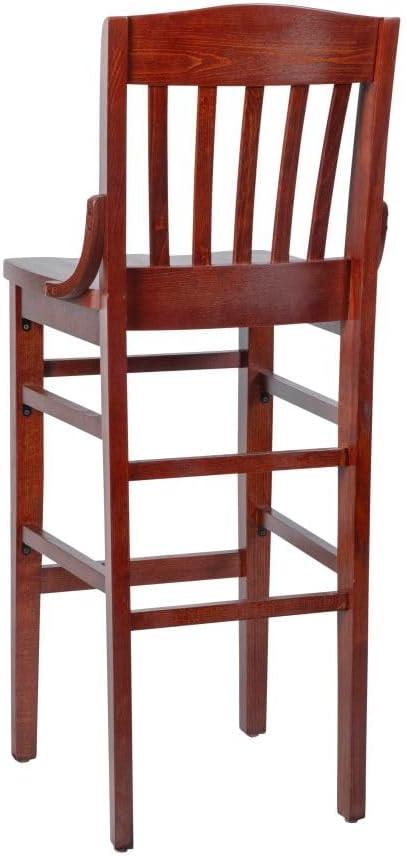 image:imageFlash Furniture HERCULES Series School House Back Walnut Wood Restaurant BarstoolMahogany