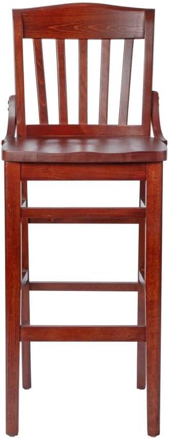 image:imageFlash Furniture HERCULES Series School House Back Walnut Wood Restaurant BarstoolMahogany