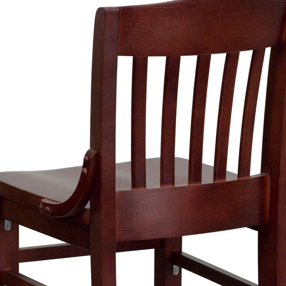 image:imageFlash Furniture HERCULES Series School House Back Walnut Wood Restaurant BarstoolMahogany