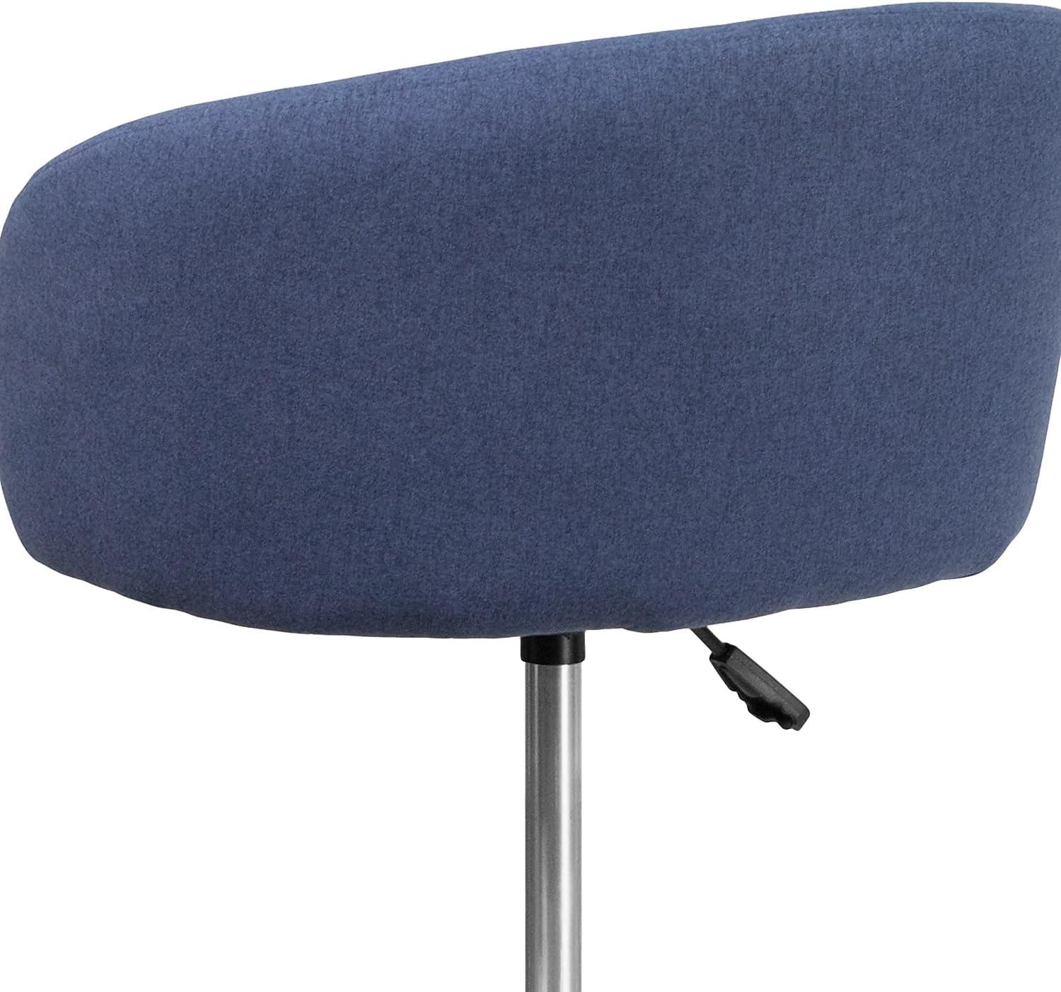 image:imageFlash Furniture Luis Contemporary Blue Fabric Adjustable Height Barstool with Barrel Back and Chrome BaseBlue Fabric