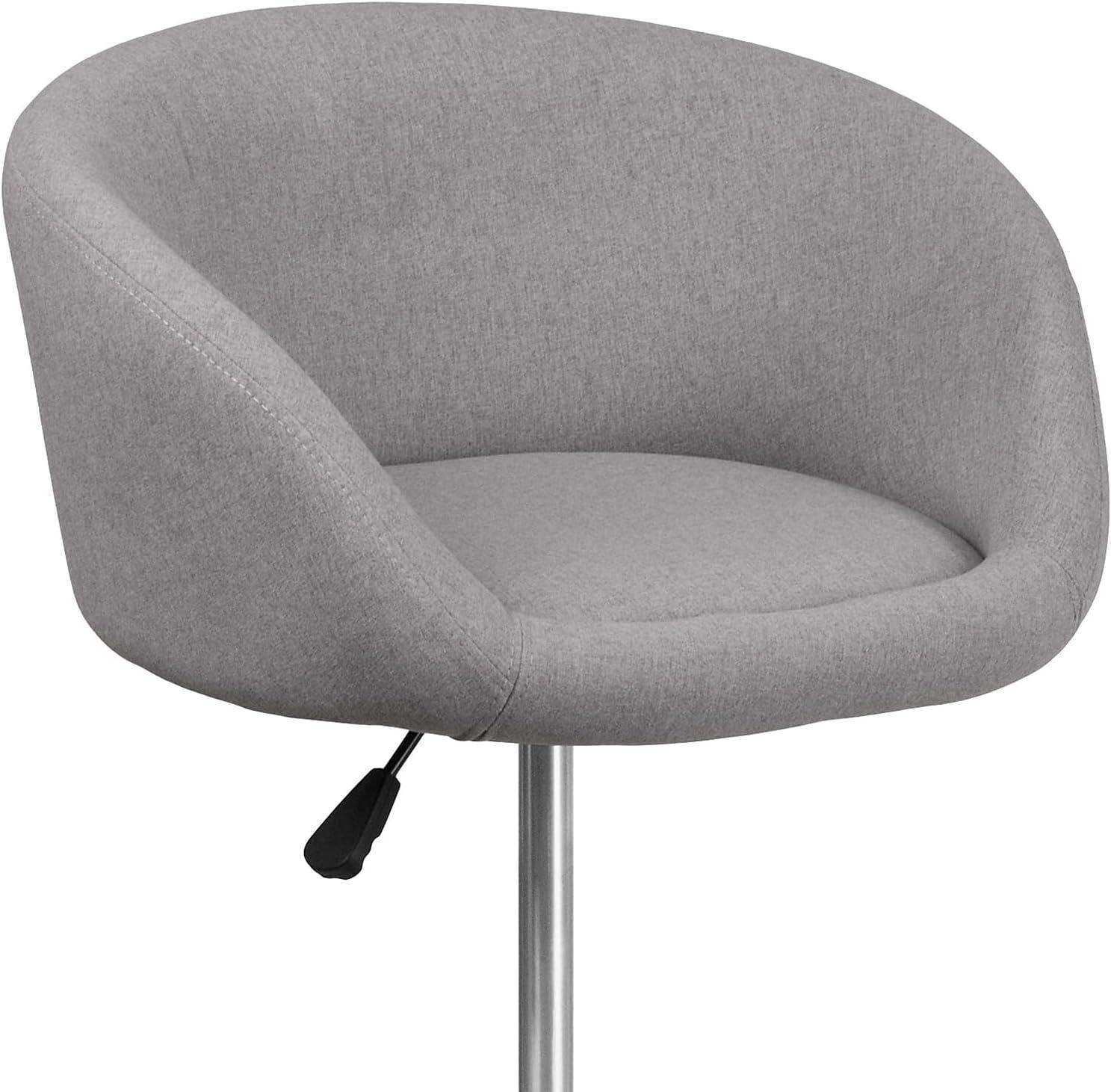 image:imageFlash Furniture Luis Contemporary Blue Fabric Adjustable Height Barstool with Barrel Back and Chrome BaseGray Fabric