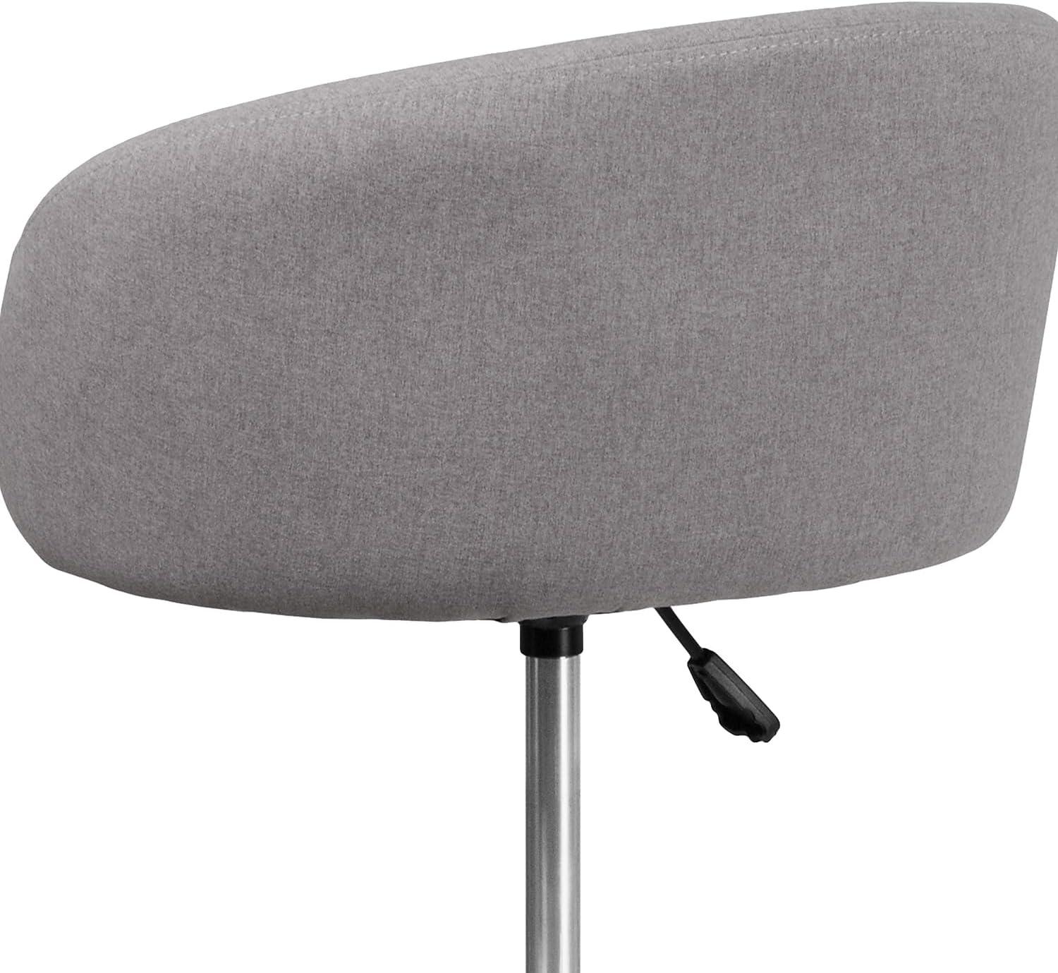 image:imageFlash Furniture Luis Contemporary Blue Fabric Adjustable Height Barstool with Barrel Back and Chrome BaseGray Fabric