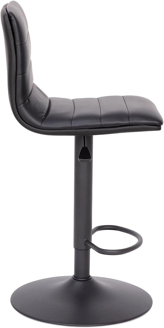 image:imageFlash Furniture Vincent Modern Cognac Vinyl Adjustable Bar Stool with Back Swivel Stool with Black Pedestal Base and FootrestBlackBlack Frame