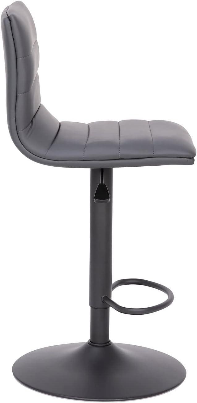 image:imageFlash Furniture Vincent Modern Cognac Vinyl Adjustable Bar Stool with Back Swivel Stool with Black Pedestal Base and FootrestGrayBlack Frame