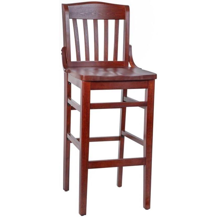 image:imageFlash Furniture HERCULES Series School House Back Walnut Wood Restaurant BarstoolMahogany