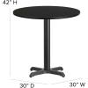 Flash Furniture 30” Round Black Laminate Table Set with X-Base and 4 Ladder Back Metal Barstools – Black Vinyl Seat(Black)