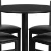 Flash Furniture 30” Round Black Laminate Table Set with X-Base and 4 Ladder Back Metal Barstools – Black Vinyl Seat(Black)