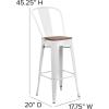Flash Furniture Carly 24″ High Copper Metal Counter Height Stool with Back and Wood Seat(1)