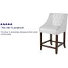Flash Furniture Carmel Series 30″ High Transitional Tufted Walnut Barstool with Accent Nail Trim in Light Gray LeatherSoft(White Leathersoft)