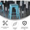 Flash Furniture Cierra 4 Pack Commercial Indoor Counter Height Stools – Silver Galvanized Steel Frame – Gray All-Weather Poly Resin Seat – 24″ High – Backless(Teal-blue Resin Wood Seat/Teal Frame)