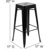 Flash Furniture Cierra 4 Pack Commercial Indoor Counter Height Stools – Silver Galvanized Steel Frame – Gray All-Weather Poly Resin Seat – 24″ High – Backless(Black Resin Wood Seat/Black Frame)