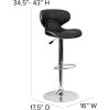 Flash Furniture Devin Contemporary Cozy Mid-Back Black Vinyl Adjustable Height Barstool with Chrome Base(Black)