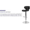 Flash Furniture Devin Contemporary Cozy Mid-Back Black Vinyl Adjustable Height Barstool with Chrome Base(Black)