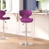Flash Furniture Devin Contemporary Cozy Mid-Back Black Vinyl Adjustable Height Barstool with Chrome Base(Purple)