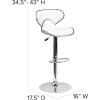Flash Furniture Devin Contemporary Cozy Mid-Back Black Vinyl Adjustable Height Barstool with Chrome Base(White)