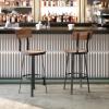 Flash Furniture Flint Series Commercial Restaurant Barstool, Wood Seat/Back, Powder Coat Frame, Antique Copper/Gray(Antique Copper)