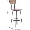 Flash Furniture Flint Series Commercial Restaurant Barstool, Wood Seat/Back, Powder Coat Frame, Antique Copper/Gray(Antique Copper)