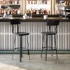 Flash Furniture Flint Series Commercial Restaurant Barstool, Wood Seat/Back, Powder Coat Frame, Antique Copper/Gray(Black)