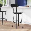 Flash Furniture Flint Series Commercial Restaurant Barstool, Wood Seat/Back, Powder Coat Frame, Antique Copper/Gray(Black)