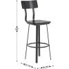 Flash Furniture Flint Series Commercial Restaurant Barstool, Wood Seat/Back, Powder Coat Frame, Antique Copper/Gray(Black)