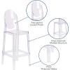 Flash Furniture Ghost Barstool with Oval Back in Transparent Crystal(1 Pack)