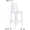 Flash Furniture Ghost Barstool with Oval Back in Transparent Crystal(4 Pack)