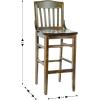 Flash Furniture HERCULES Series School House Back Walnut Wood Restaurant Barstool(Antique Copper)