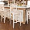 Flash Furniture HERCULES Series School House Back Walnut Wood Restaurant Barstool(Antique White)