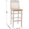 Flash Furniture HERCULES Series School House Back Walnut Wood Restaurant Barstool(Antique White)