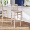 Flash Furniture HERCULES Series School House Back Walnut Wood Restaurant Barstool(Antique White)