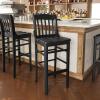Flash Furniture HERCULES Series School House Back Walnut Wood Restaurant Barstool(Black)