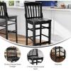 Flash Furniture HERCULES Series School House Back Walnut Wood Restaurant Barstool(Black)