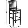 Flash Furniture HERCULES Series School House Back Walnut Wood Restaurant Barstool(Black)