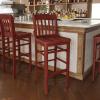 Flash Furniture HERCULES Series School House Back Walnut Wood Restaurant Barstool(Mahogany)