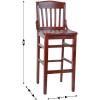 Flash Furniture HERCULES Series School House Back Walnut Wood Restaurant Barstool(Mahogany)