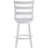 Flash Furniture Liesel Commercial Grade Classic Ladderback Barstool – Gray Wash Walnut Solid Wood Frame – Counter Height – 360° Swivel Seat – Integrated Footrest(White Wash)