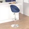 Flash Furniture Luis Contemporary Blue Fabric Adjustable Height Barstool with Barrel Back and Chrome Base(Blue Fabric)